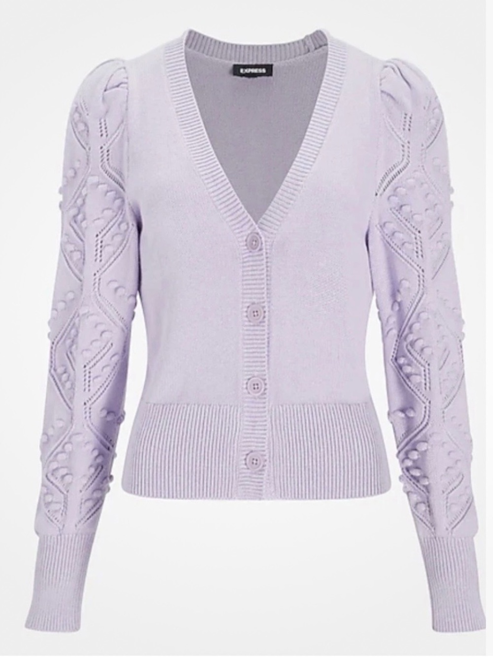 Express Bobble Pointelle Lilac Sweater XS NWT